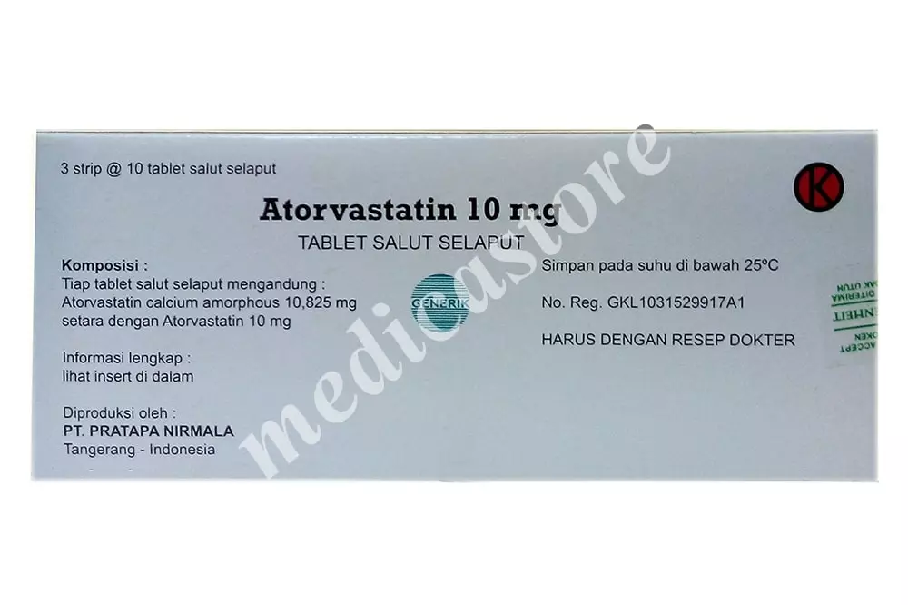 Atorvastatin 10 mg Tablet Salut Selaput