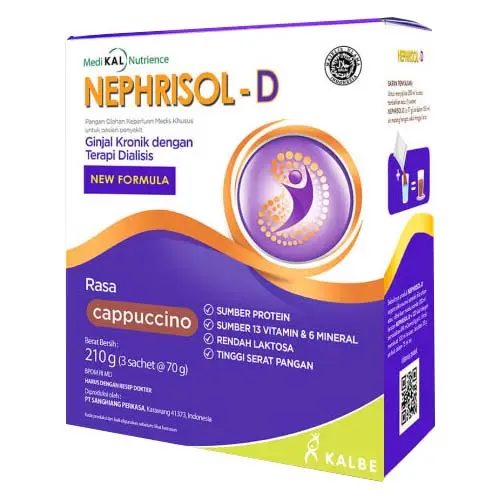 NEPHRISOL-D CAPPUCINO 210GR (SACHET 3X70G)