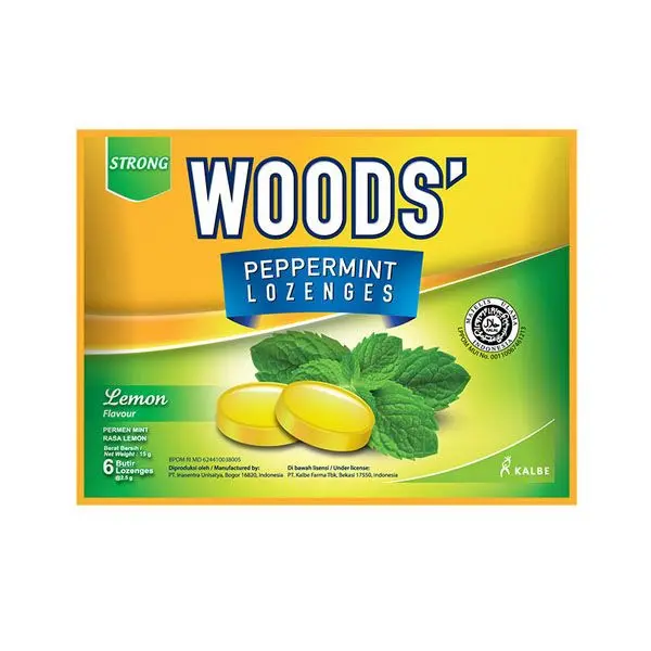 WOODS LOZENGES LEMON ISI 6